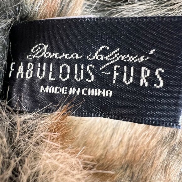 Donna Salyers fabulous furs neck scarf/wrap Brown Beige - Picture 3 of 6